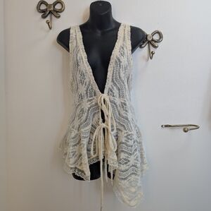 Lace Tie-Front Vest
